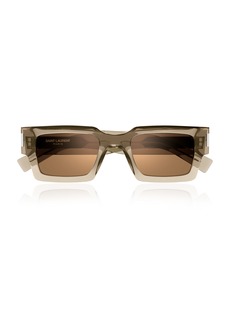 Saint Laurent - Square-Frame Acetate Sunglasses - Neutral - OS - Moda Operandi