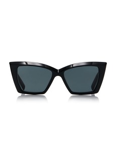 Saint Laurent - Square-Frame Cat-Eye Acetate Sunglasses - Black - OS - Moda Operandi