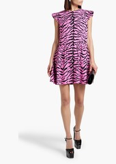 Saint Laurent - Tiger-print crepe mini dress - Pink - FR 42