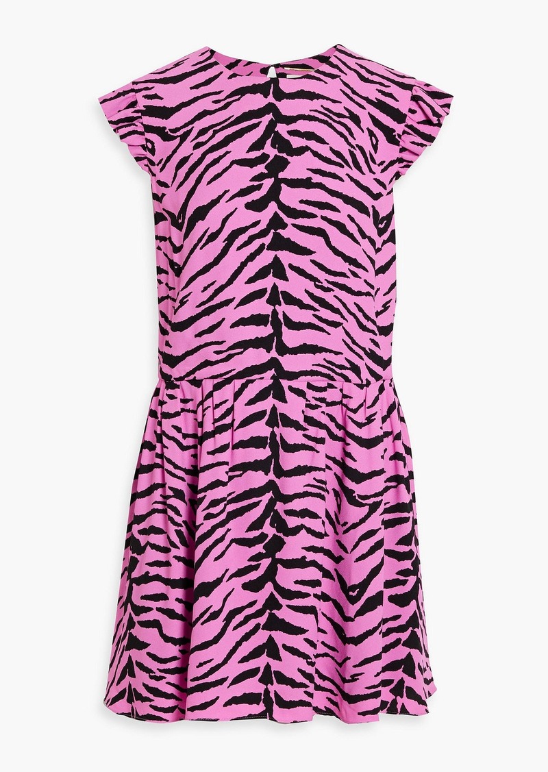 Saint Laurent - Tiger-print crepe mini dress - Pink - FR 42