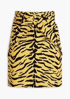 Saint Laurent - Tiger-print crepe mini skirt - Animal print - FR 38