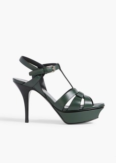 Saint Laurent - Tribute leather platform sandals - Green - EU 35