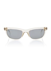 Saint Laurent - Women's Square-Frame Clear Acetate Sunglasses - White - OS - Moda Operandi