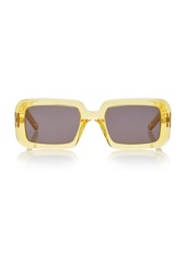 Saint Laurent - Women's Sunrise Acetate Square-Frame Sunglasses - Yellow - OS - Moda Operandi