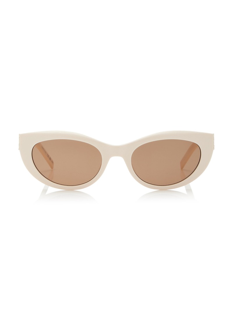 Saint Laurent - YSL Cat-Eye Acetate Sunglasses - White - OS - Moda Operandi