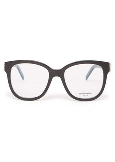 Saint Laurent Eyewear - Ysl-logo Square Acetate Glasses - Womens - Black