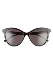 Saint Laurent 57mm Cat Eye Sunglasses in Black/Black at Nordstrom