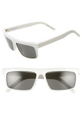Saint Laurent 57mm Flat Top Sunglasses in Ivory/Grey at Nordstrom