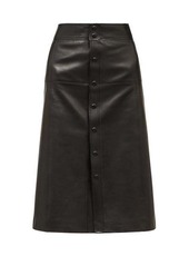 Saint Laurent A-line leather skirt