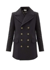 Saint Laurent Anchor-button wool-blend pea coat