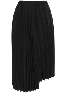 SAINT LAURENT Asymmetric pleated midi skirt