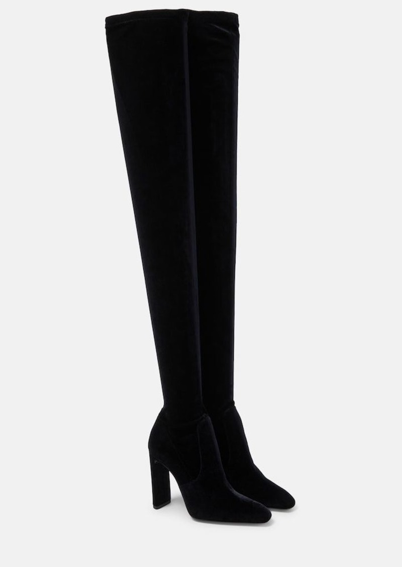 Saint Laurent Auteuil 105 velvet over-the-knee boots