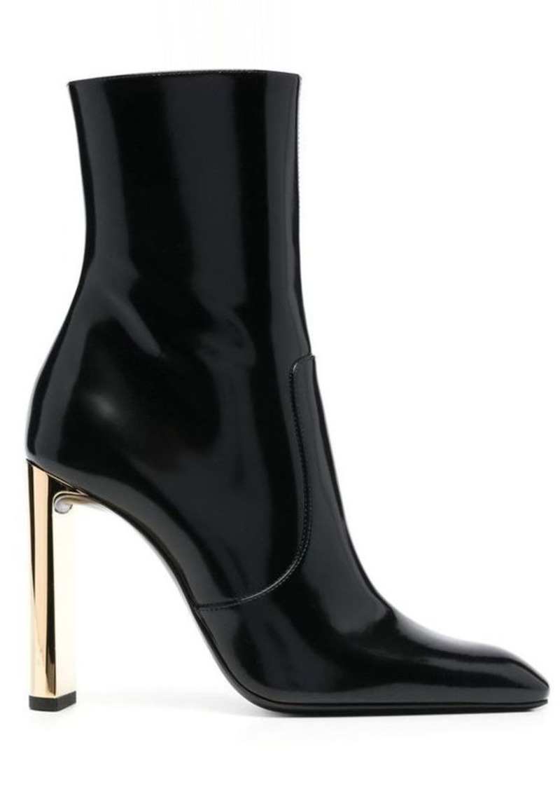 SAINT LAURENT Auteuil leather heel ankle boots