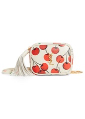 Saint Laurent Baby Lou Cherry Print Leather Micro Crossbody Bag in Crema Soft/red at Nordstrom