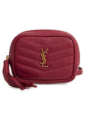 Saint Laurent Baby Lou Quilted Leather Micro Crossbody Bag in Rouge Opium at Nordstrom