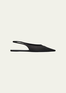 Saint Laurent Babylone Satin Slingback Ballerina Flats