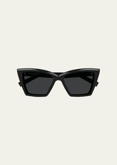 Saint Laurent Beveled Acetate Cat-Eye Sunglasses