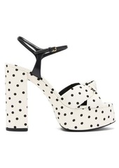 Saint Laurent Bianca knotted polka-dot platform sandals