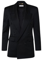 SAINT LAURENT Black cotton blazer jacket