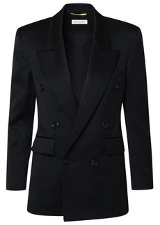 SAINT LAURENT Black cotton blazer jacket