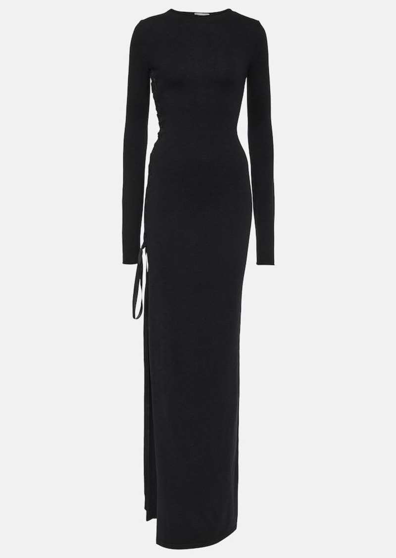 Saint Laurent Bow-detail wool maxi dress