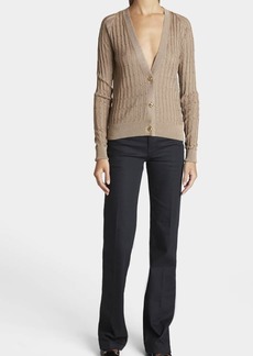 Saint Laurent Cable-Knit Cardigan Sweater