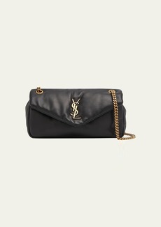 Saint Laurent Calypso Small YSL Shoulder Bag in Smooth Padded Leather