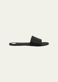 Saint Laurent Carlyle Satin Flat Slide Sandals
