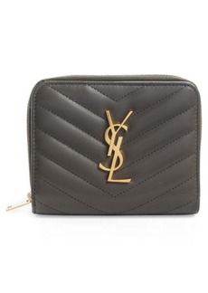 Saint Laurent Cassandre Leather Compact Wallet