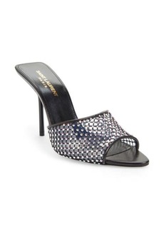 Saint Laurent Disco Pointed Toe Sandal in Nero Crystal at Nordstrom