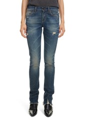Saint Laurent Distressed Skinny Jeans in Blue Moon at Nordstrom