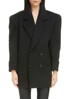 Saint Laurent Double Breasted Oversize Virgin Wool Coat
