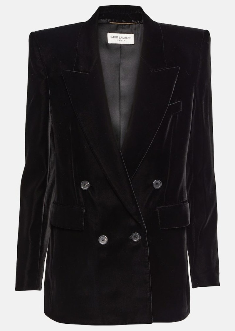 Saint Laurent Double-breasted velvet blazer