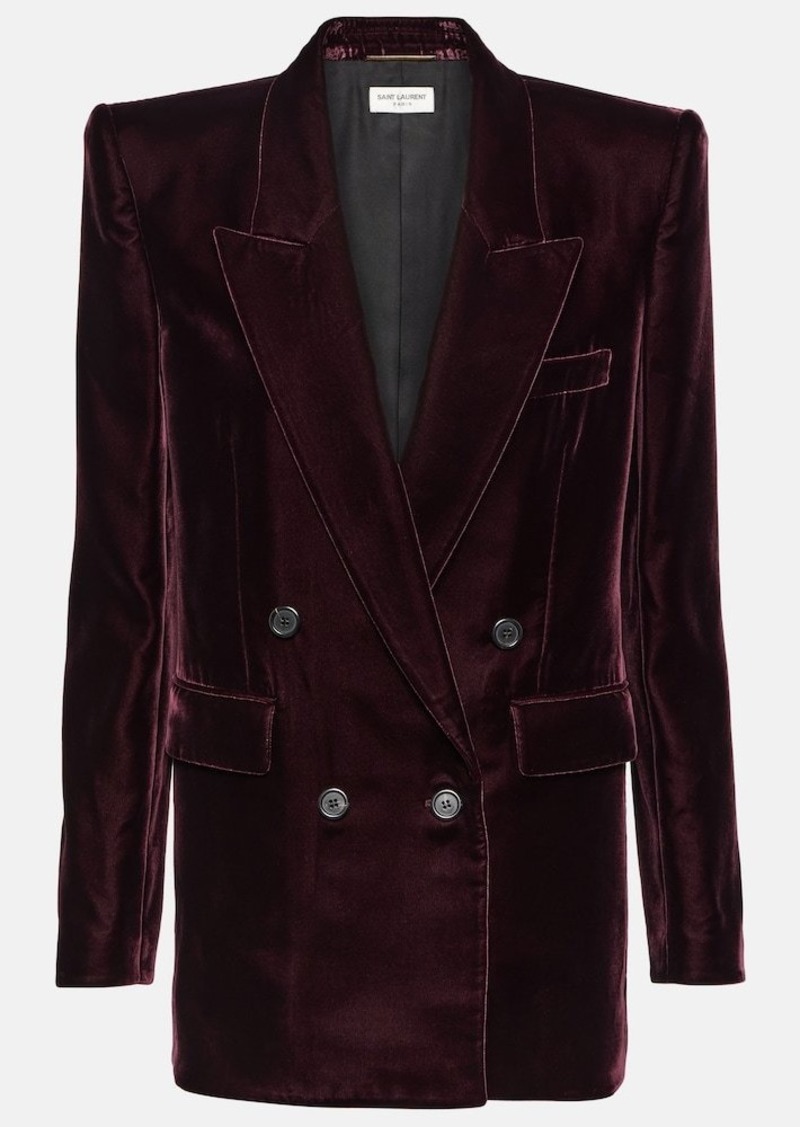 Saint Laurent Double-breasted velvet blazer