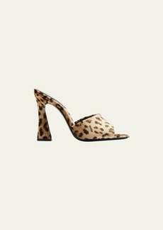 Saint Laurent Gippy Leopard Slide Sandals