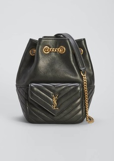 Saint Laurent Joe Mini YSL Bucket Bag in Smooth Leather