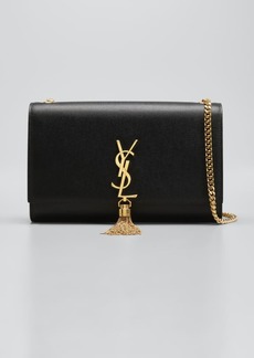 Saint Laurent Kate Medium Tassel YSL Wallet on Chain in Grained Leather