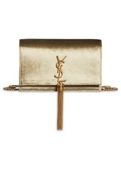 Saint Laurent Kate Tassel Velvet Wallet on a Chain