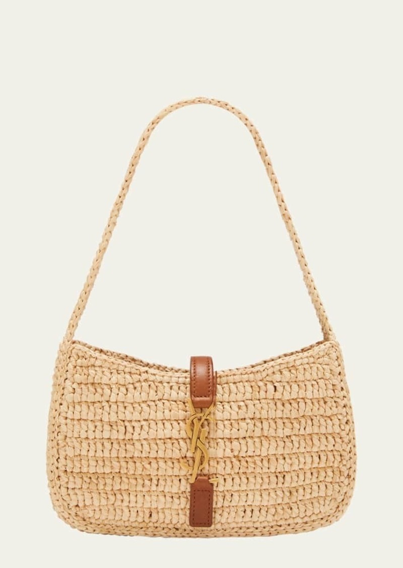 Saint Laurent Le  5 A 7 Mini YSL Shoulder Bag in Raffia