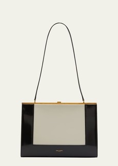 Saint Laurent Le-Anne Marie Large Shoulder Bag in Bicolor Smooth Leather