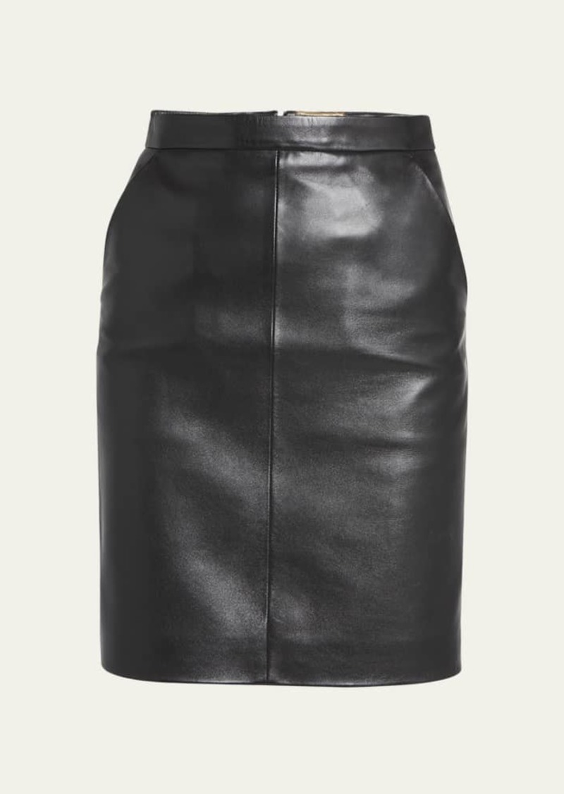 Saint Laurent Leather Pencil Skirt