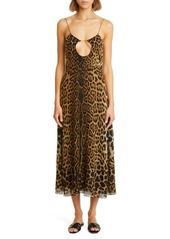 Saint Laurent Leopard Print Cutout Wool Dress at Nordstrom