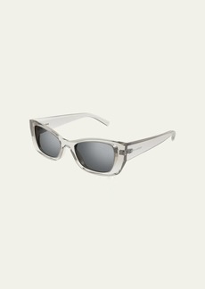 Saint Laurent Logo Acetate Cat-Eye Sunglasses