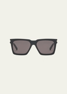 Saint Laurent Logo Acetate Rectangle Sunglasses