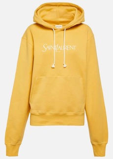 Saint Laurent Logo cotton jersey hoodie