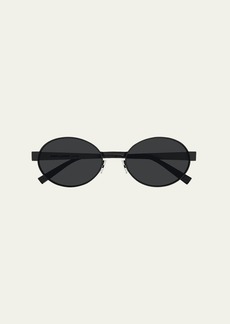 Saint Laurent Logo Metal Oval Sunglasses