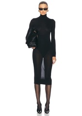 Saint Laurent Long Sleeve Midi Dress