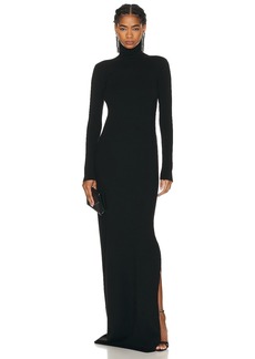 Saint Laurent Long Sleeve Turtleneck Gown