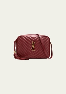 Saint Laurent Lou Medium YSL Camera Bag with Pocket and Tassel in Quilted Leather