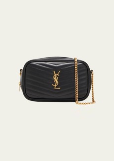 Saint Laurent Lou Mini YSL Camera Bag in Smooth Quilted Leather